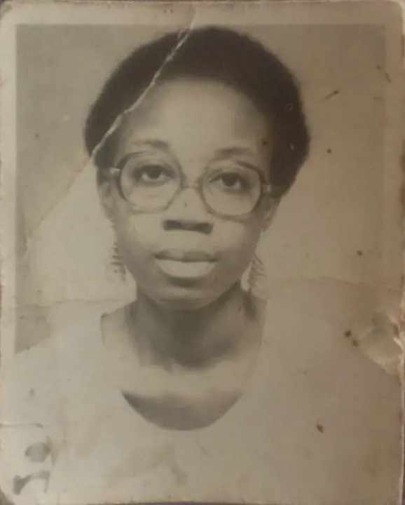 A studio portrait from her school years.
